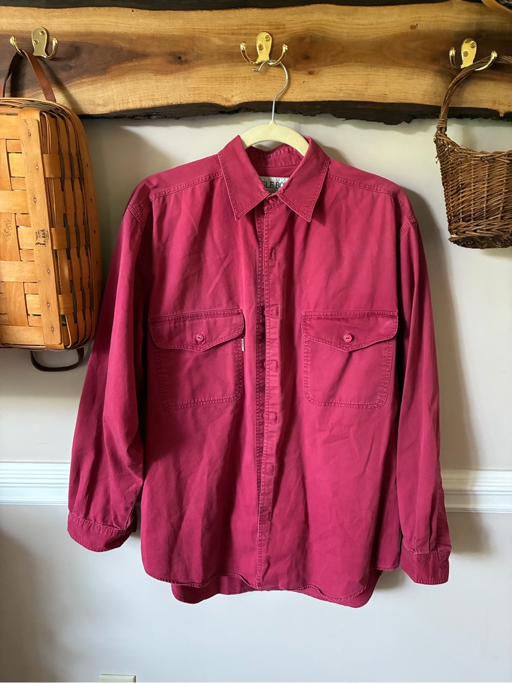 Vintage 90s Y2K Bugle Boy Shirt Mens M Nantucket Red Button Down